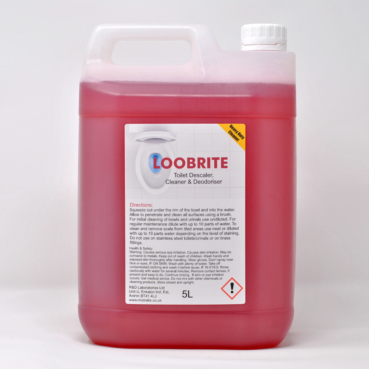 Acidic Toilet Cleaner, Descaler, Disinfectant & Deodoriser - Heavy Duty (loobrite)