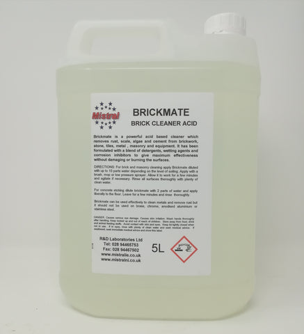 Brickmate Premium - Concentrated Brick & Concrete Cleaner Acid - Descaler & Rust Remover